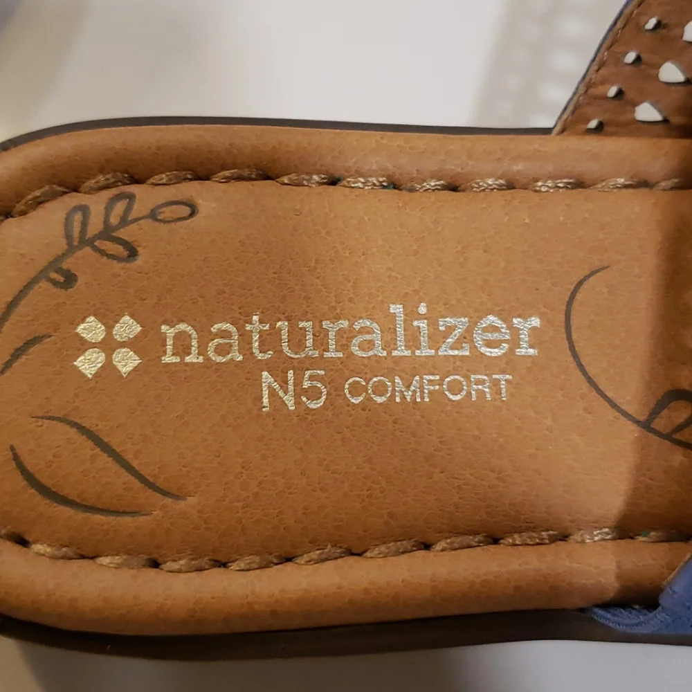 NATURALIZER 7.5 blue leather sandal - Picture 2 of 6